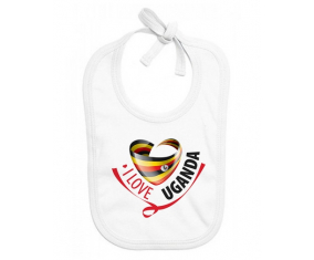 Bavoir bebé personalizado que amo Uganda
