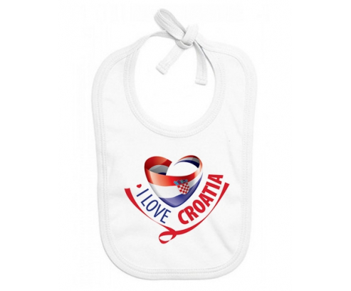 Bavoir bebé personalizado que amo Croacia