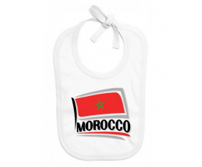 Bavoir bebé bandera personalizada Marruecos Diseño 1