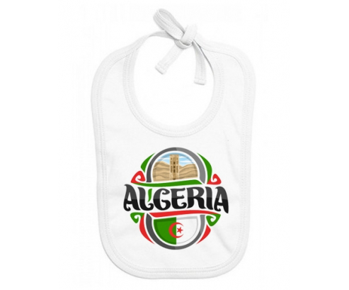 Bavoir bebé bandera personalizada Argelia Diseño 2