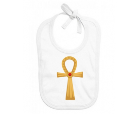 Bavoir cruz copta egipcia personalizada en oro o ankh con rustone (Cruz de la Vida)