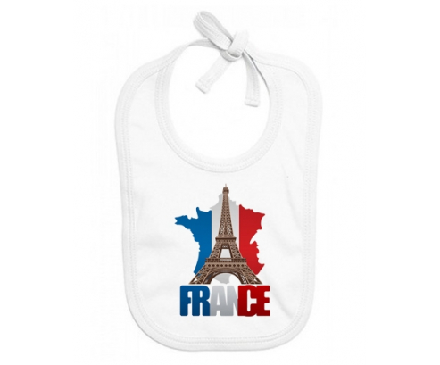 Tarjeta de France personalizada del bebé bavoir - Torre Eiffel