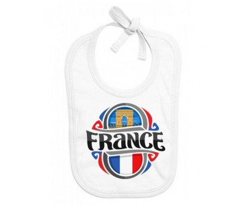 Bavoir bandera de bebé personalizada France Diseño 1