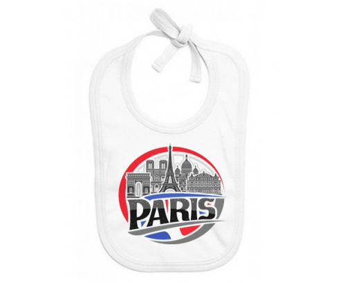 Bavoir bebé personalizado Ciudad de París diseño 1