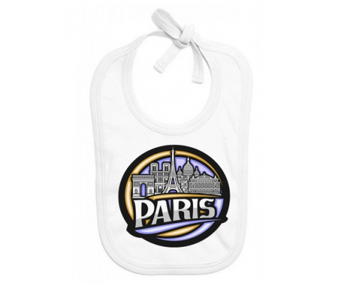 Bavoir bebé personalizado Ciudad de París diseño 2