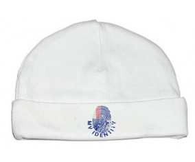 Bonnet huella de bebé personalizada mi identidad tierras del sur francés