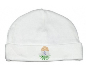 Bonnet impresión personalizada del bebé Mi identidad India