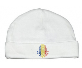 Bonnet impresión personalizada del bebé Mi identidad Rumania