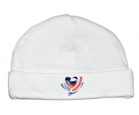 Bonnet bebé personalizado I Love Liechtenstein maps