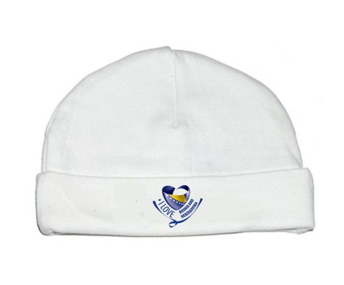 Bonnet bebé personalizado I Love Bosnia y Herzegovina