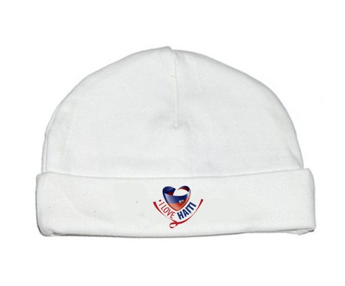 Bonnet bebé personalizado que amo Haití