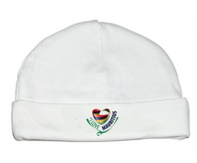 Bonnet bebé personalizado amo a Mauritus