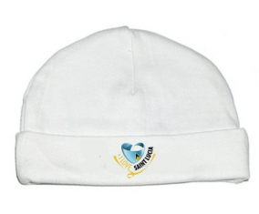 Bonnet bebé personalizado amo a Santa Lucía