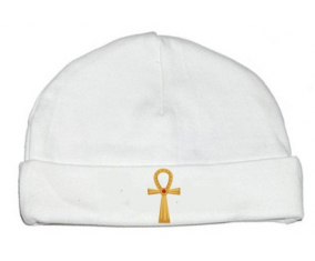 Bonnet cruz copta egipcia personalizada en oro o ankh con rustone (Cruz de la Vida)