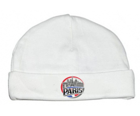 Bonnet bebé personalizado Ciudad de París diseño 1