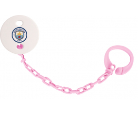 Attache-tetine Manchester City Football Club de color rosa claro