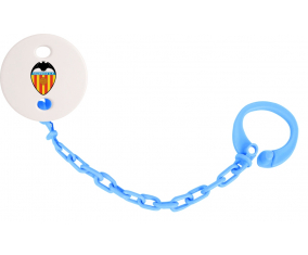 Attache-tetine Valencia Club de Fetbol azul turquesa