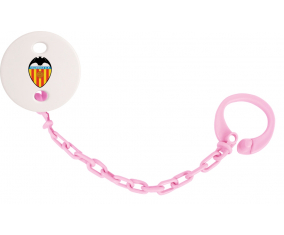 Attache-tetine Valencia Club de color rosa claro Fetbol