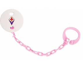 Attache-sucette Associazione Calcio Firenze Fiorentina de color rosa claro