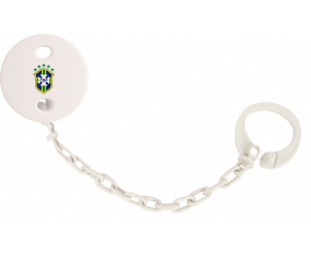Attache-tetina selección brasileña de fútbol color blanco