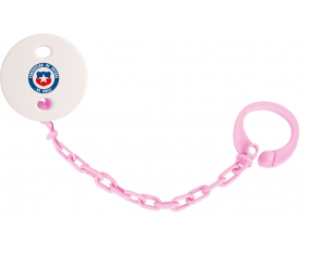 Attache-chupete Chile color de la selección chilena de fútbol color rosa claro
