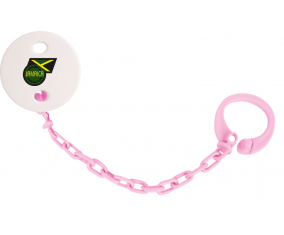 Attache-tetina selección de fútbol de Jamaica color rosa claro