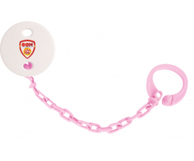 Attache-chupete de la selección de fútbol de Macedonia del Norte color rosa claro