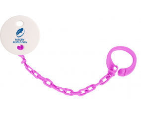 Attache-tetine Rumania Rugby XV color fuschia rosa