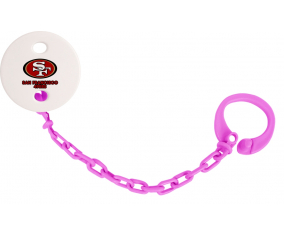 Attache-tétine San Francisco 49ers color Fuschia Rose
