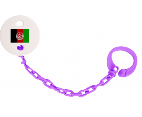 Attache-chupete Bandera Afganistán color violeta