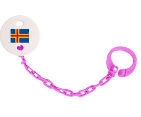 Attache-Tetine Flag Islas Aland fuschia rosa
