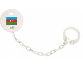 Attache-Bandera piruleta Azerbaiyán blanco