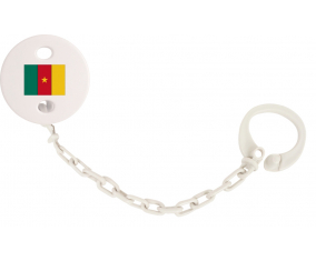 Attache-chupete Bandera Camerún color blanco
