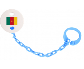 Attache-pacifier bandera camerunés color turquesa azul