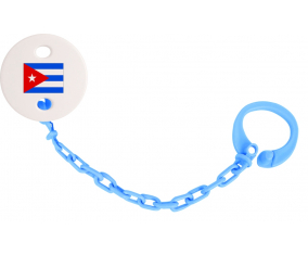 Attache-pacifier bandera Cuba azul turquesa