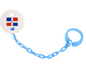 Attache-bandera tetina República Dominicana color azul turquesa