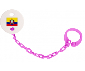 Attache-Piruleta Ecuador bandera rosa fuschia