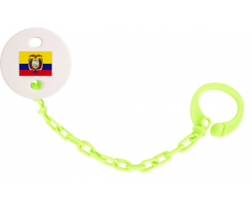 Attache-verde piruleta de bandera de Ecuador