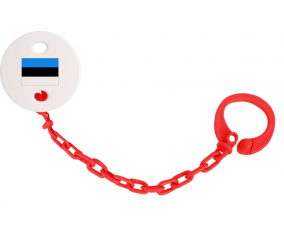 Attache-chupete Bandera Estonia color rojo