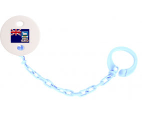 Attache-bandera tetina de las Islas Malvinas azul cielo