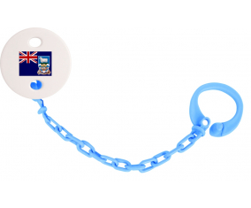 Attache-bandera tetina de las Islas Malvinas azul turquesa