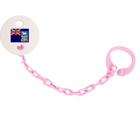 Attache-bandera tetina de las Islas Malvinas color rosa claro