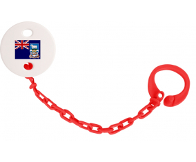 Attache-bandera tetina de las Islas Malvinas Color rojo