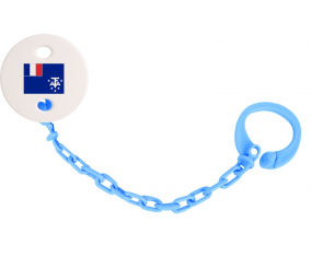 Attache-bandera tetina tierras del sur francés azul turquesa