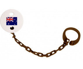 Attache-tetina Bandera Heard Islas y Mcdonald Color Brown