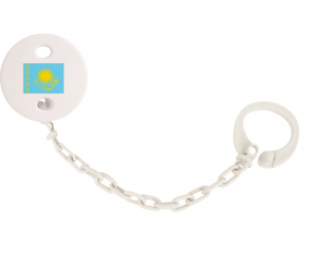Attache-marca de chupete Kazajistán color blanco