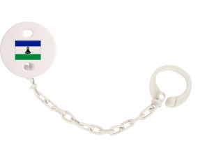 Attache-bandera tetina Lesotho color blanco
