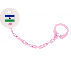 Attache-bandera tetina Lesotho color rosa claro