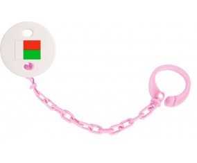 Attache-bandera tetina Madagascar rosa claro