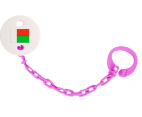 Attache-bandera tetina Madagascar color fuschia rosa